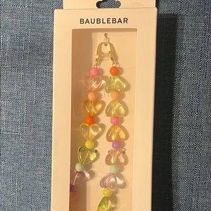 NIP!!! Price Firm!! BaubleBar Pastel Heart Bead Phone Charm Wristlet.